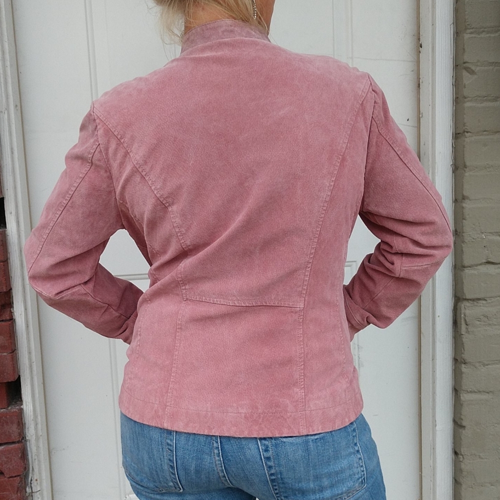 Pink Suede leather jacket - Picture 5 of 6